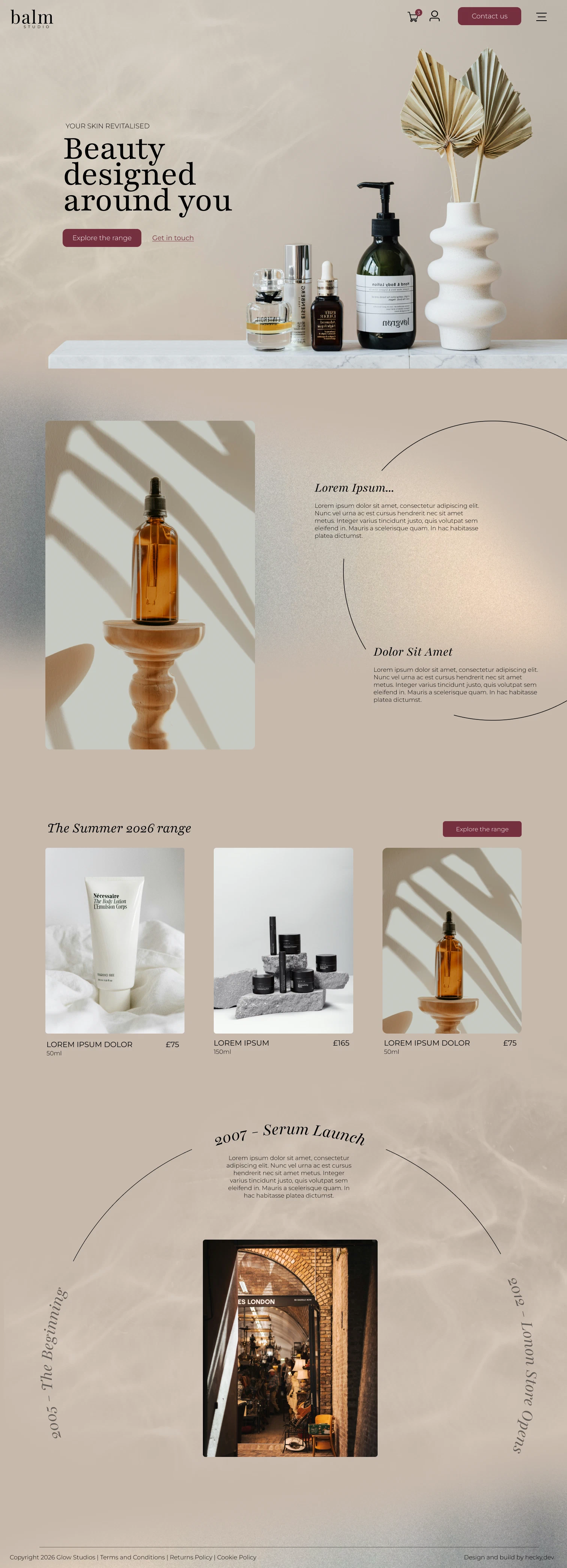 Full screenshot of Balm Studio homepage banner